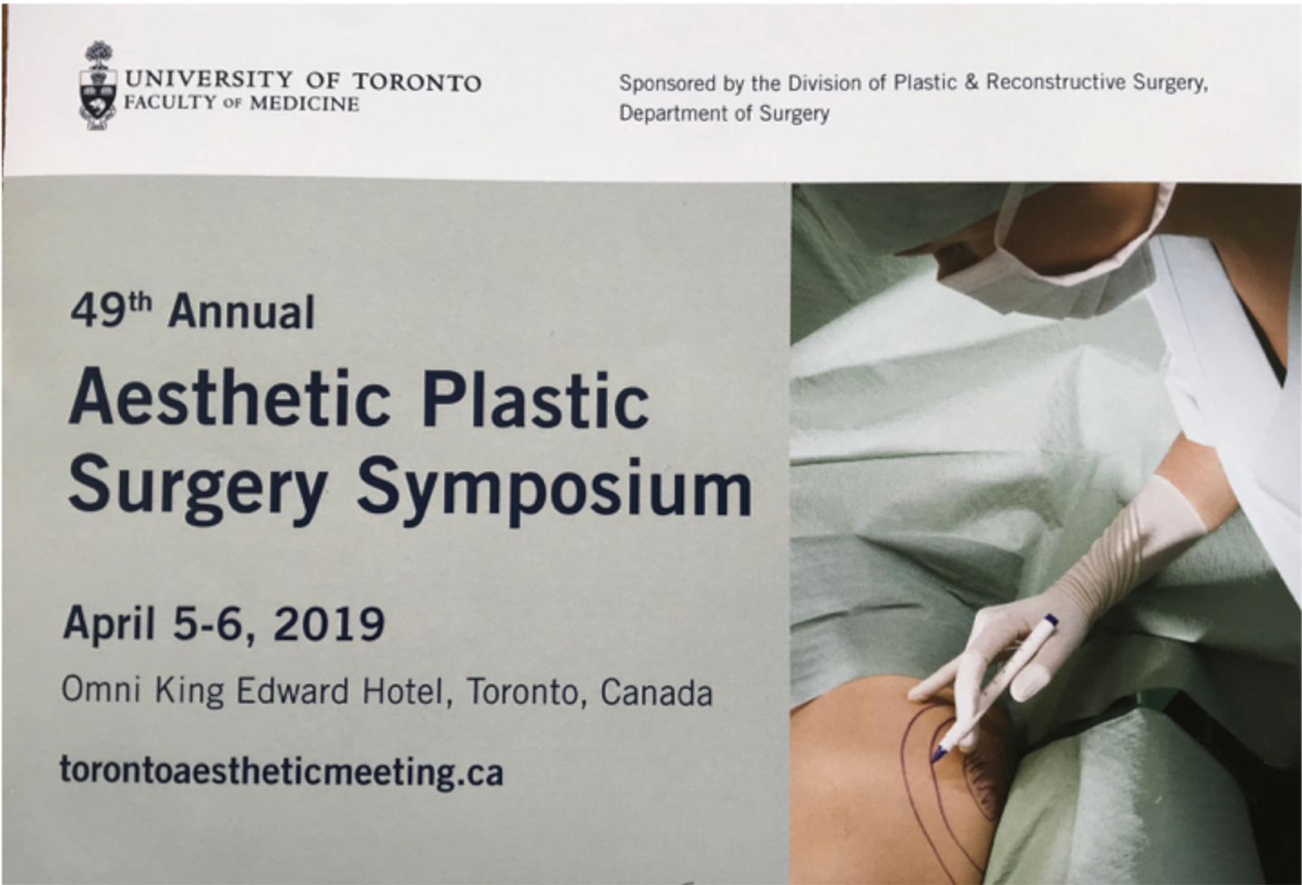Aesthetic plastic surgery symposium 4-5-6 avril